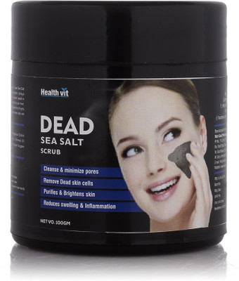 

HealthVit Dead Sea Salt Scrub Mask Cleanser For Deep Cleansing & Exfoliation 100gm Scrub(100 g)