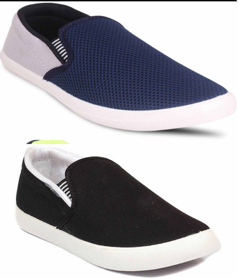 

JETTER Slip On Sneakers For Men(Grey, White