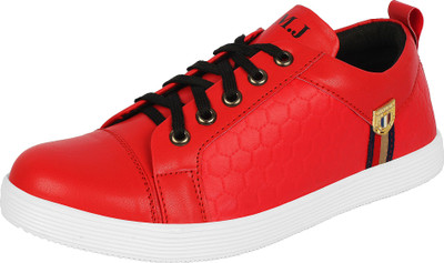 

AMJ Red Casual Sneakers Canvas Shoes For Men(Red