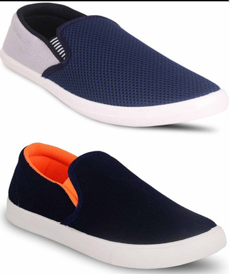 

JETTER Slip On Sneakers For Men(Grey, Orange