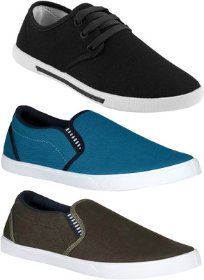 

Pexlo Combo Pack of 3 Casual Shoes (Sneakers Shoes) Sneakers For Men(Black, Blue, Olive