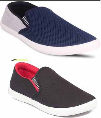 

JETTER Slip On Sneakers For Men(Grey, Red