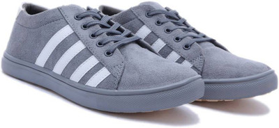 

De Loyon Grey White ADI Canvas Shoes For Men(Grey
