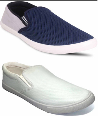 

JETTER Slip On Sneakers For Men(White, Grey