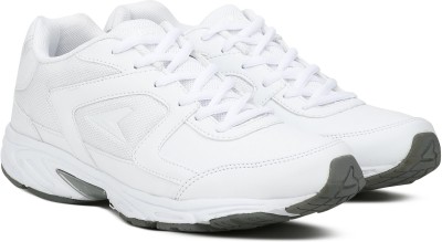 bata power white running shoes
