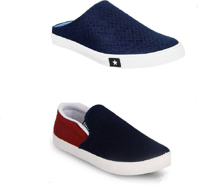 

STYLIVO Combo Pack For Men Slip On Sneakers For Men(Multicolor, Blue+maroon