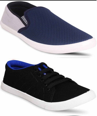 

JETTER Slip On Sneakers For Men(Grey, Blue