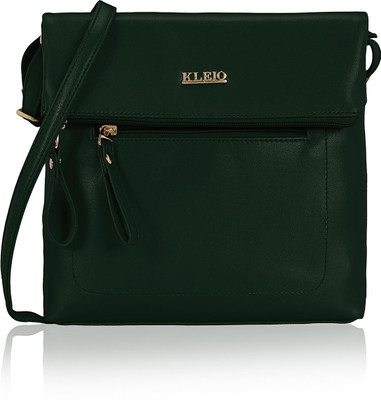 

Kleio Women Formal, Casual Green Leatherette Sling Bag