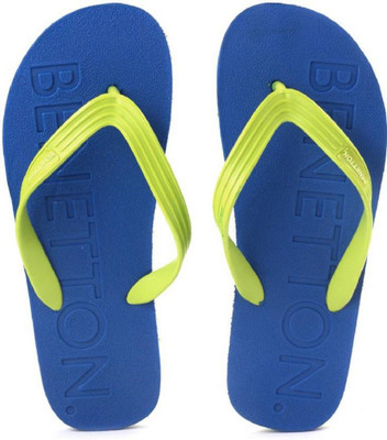 

United Colors of Benetton Flip Flops, Blue/lime