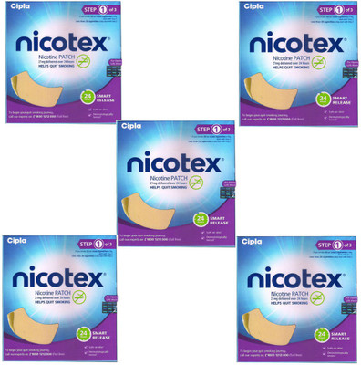

nicotex Nicotine Patch 21mg (Step 1) (Pack of 5) 24 hour patch Smoking Patch(Pack of 35)