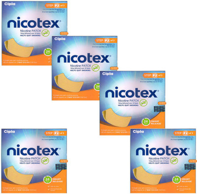 

Nicotex Nicotine Patch 14mg (Step 2) (Pack of 5) 24 hour patch Smoking Patch(Pack of 35)