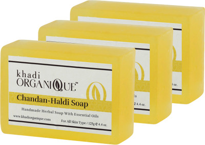 

Khadi Organique Chandan Haldi Soap(375 g, Pack of 3)