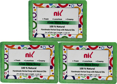 

Nik pack of 3 aloevera soap(300 g, Pack of 3)