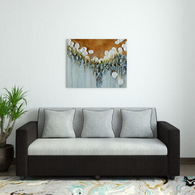 Bharat Lifestyle Tulip Fabric 3 Seater Sofa(Finish Color - Black Grey, DIY(Do-It-Yourself))