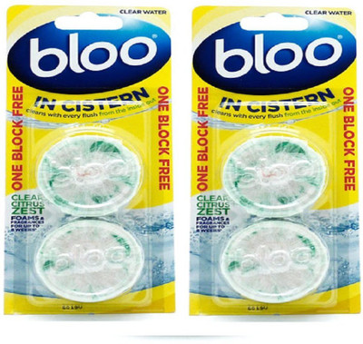 Bloo In Cistern Clear Water Citrus Zest Toilet Block Citrus Block Toilet Cleaner(152 g, Pack of 2)