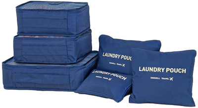 

Mantavya 6 in 1 Travel Clothes Organizer Bag Cosmetics Make-up Laundry Pouch(Blue)