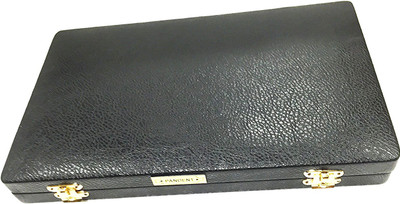 

oscar Velvet Pendent Hooks for Display Jewelry Organizer Case Box Pendent Storage Box Black with 2 Locks Show Case Leather Finished (Not Leather Product) JEWELLERY Vanity Box(Black, Golden)