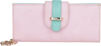 

Butterflies Women Pink, Green Artificial Leather Wallet(3 Card Slots), Baby pink;green