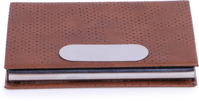 

MASU Men Brown, Silver Genuine Leather Card Holder(1 Card Slot)