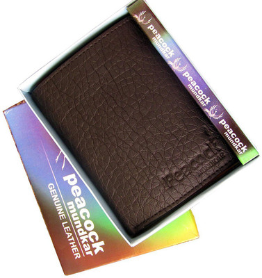 

Peacock Mundkar Men Black Artificial Leather, Genuine Leather Wallet(10 Card Slots)