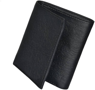 Mundkar Men Black Fabric, Genuine Leather, Artificial Leather Wallet(7 Card Slots)