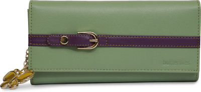 

Butterflies Women Green, Purple Artificial Leather Wallet(5 Card Slots), Light green;purple