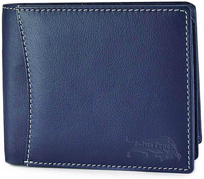 

JusTrack Men Blue Genuine Leather Wallet(6 Card Slots)