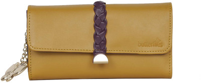 

Butterflies Women Yellow, Purple Artificial Leather Wallet(6 Card Slots), Mustard;purple