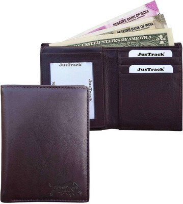 

JusTrack Men Brown Genuine Leather Wallet(6 Card Slots)