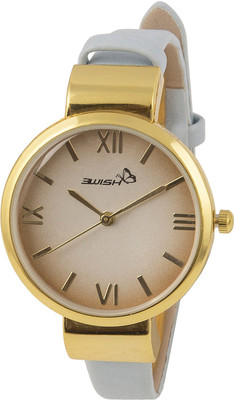 

3Wish 3WW-1250 Analog White & Golden Dial and Light Blue Strap Watch - For Women