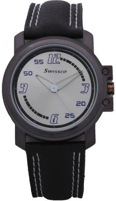

swissco Dark Brown Belt WITH White ROUND Dial Watch - For Men