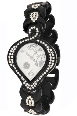 

Varni Retail Rich Look Pan Dial Black Metal Strap Diamond Black Dial Girls Watch For Women Watch - For Women