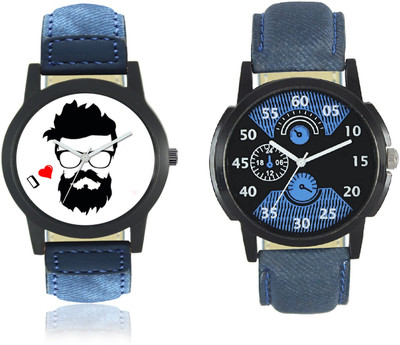 

HBM Combo pack of Beard Printed watch and Blue trending LM 02 Boy's Watch - For Men
