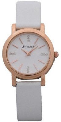 Swissco WHITE WITH COPPER ROUND dial Watch - For Women