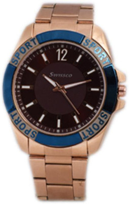 

swissco MAROON WITH BLUE ROUND dial Watch - For Men
