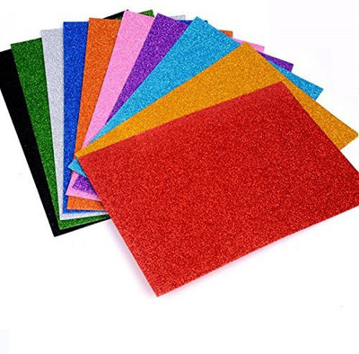 

Shopkooky Self Adhesive EVA Foam Glitter Sheets for DIY Art and Craft for Kids (10 Sheets A4 Size) | Wall Decoration / Best for Kids School Projects /DIY / Scrapbook