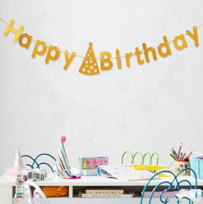 

AMFIN Happy Birthday Banner With Cap Shape Banner For Birthday Party/ birthday party decoration Banner(3 ft, Pack of 1)