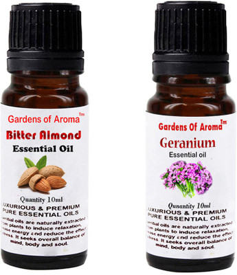

Gardens Of Aroma Bitter Almond Essential Oil And Geranium Essential Oil(20 ml)