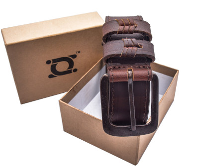 

DWEILS Men Formal Brown Genuine Leather Belt