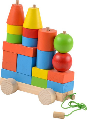 SKILLOFUN Pull Along Construction Set Multicolor SKILLOFUN Blocks Building Sets