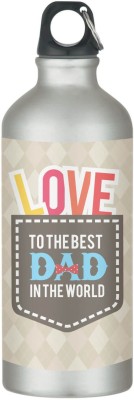 GIFTSMATE Fathers Day Gifts Love to the Best Dad in the World Sipper Water Bottle for Dad Stainless Steel - Gym, Office 600 ml Bottle(Pack of 1, Beige, Steel)