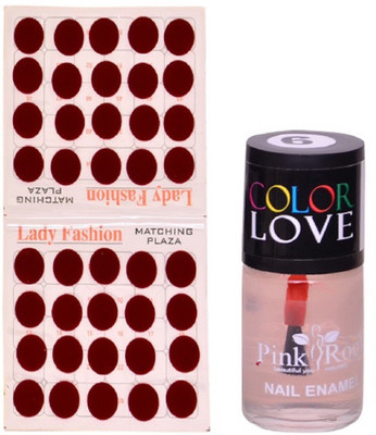 

Pink Root Nail Polish No. 06 (15ml) Lady Fashion Mahroon No. 10 Bindi(Set of 2)