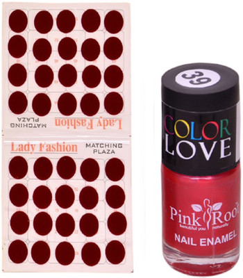 

Pink Root Nail Polish No. 39 (15ml) Lady Fashion Mahroon No. 10 Bindi(Set of 2)