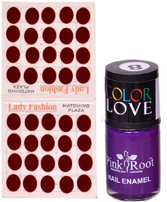 

Pink Root Nail Polish No. 08 (15ml) Lady Fashion Mahroon No. 10 Bindi(Set of 2)