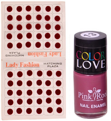 

Pink Root Nail Polish No. 13 (15ml) Lady Fashion Mahroon No. 11 Bindi(Set of 2)
