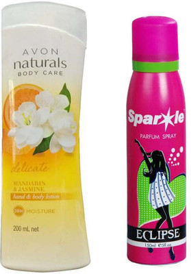 

Avon Anew Mandarin and Jasmine Hand Body Lotion (200 ml) With one sparkle perfume spray 150 ml(Set of 2)