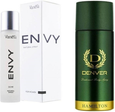 

Denver Hamilton Deodorant Body Spray With Envy Women Perfume(Set of 2)