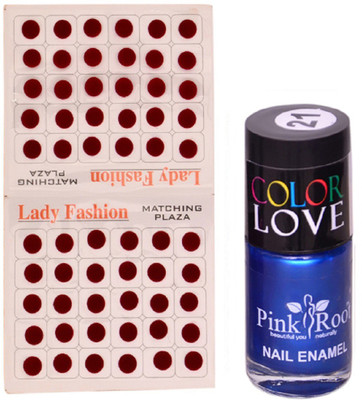 

Pink Root Nail Polish No. 21 (15ml) Lady Fashion Mahroon No. 11 Bindi(Set of 2)