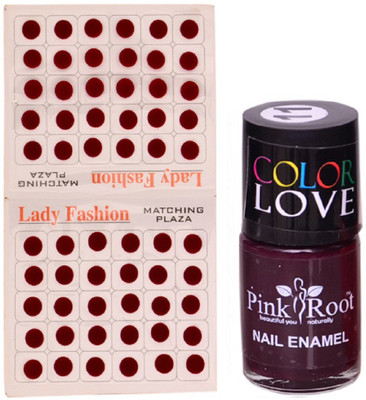 

Pink Root Nail Polish No. 11 (15ml) Lady Fashion Mahroon No. 11 Bindi(Set of 2)