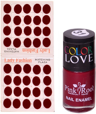

Pink Root Nail Polish No. 31 (15ml) Lady Fashion Mahroon No. 10 Bindi(Set of 2)